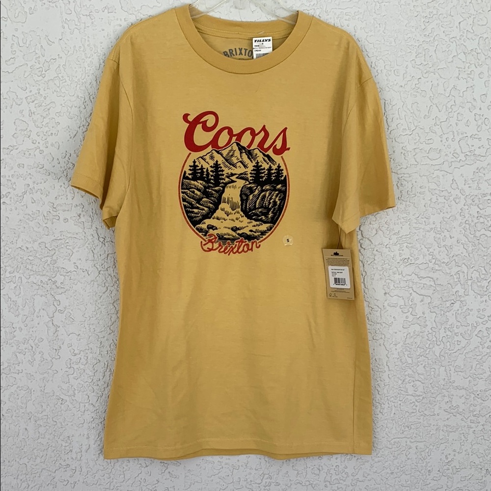 Brixton Coors Graphic T-Shirt - Yellow size S